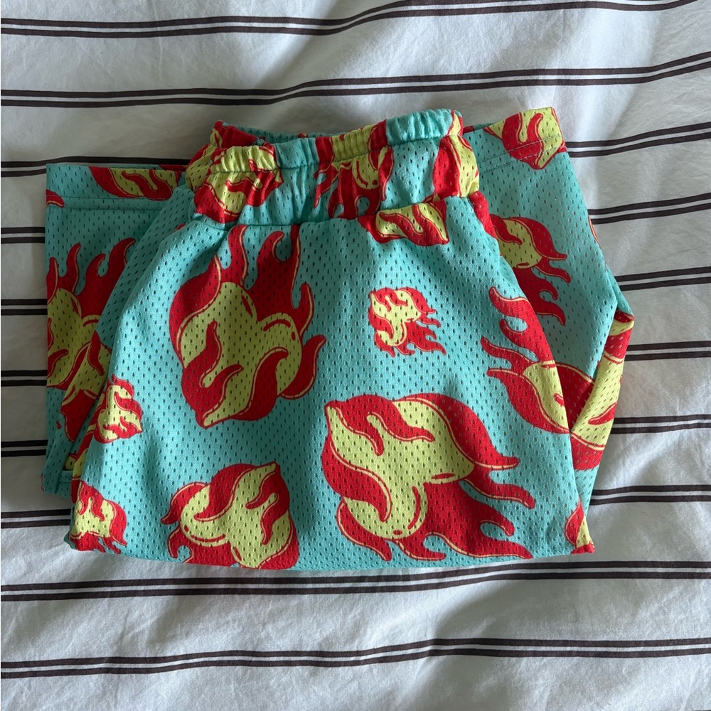 Sundae School Mala Flame Mesh Shorts Men’s Size Small